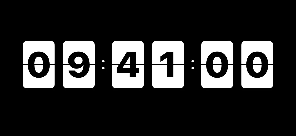 Flip Clock Flow immersive landscape clock showing hours, minutes and seconds